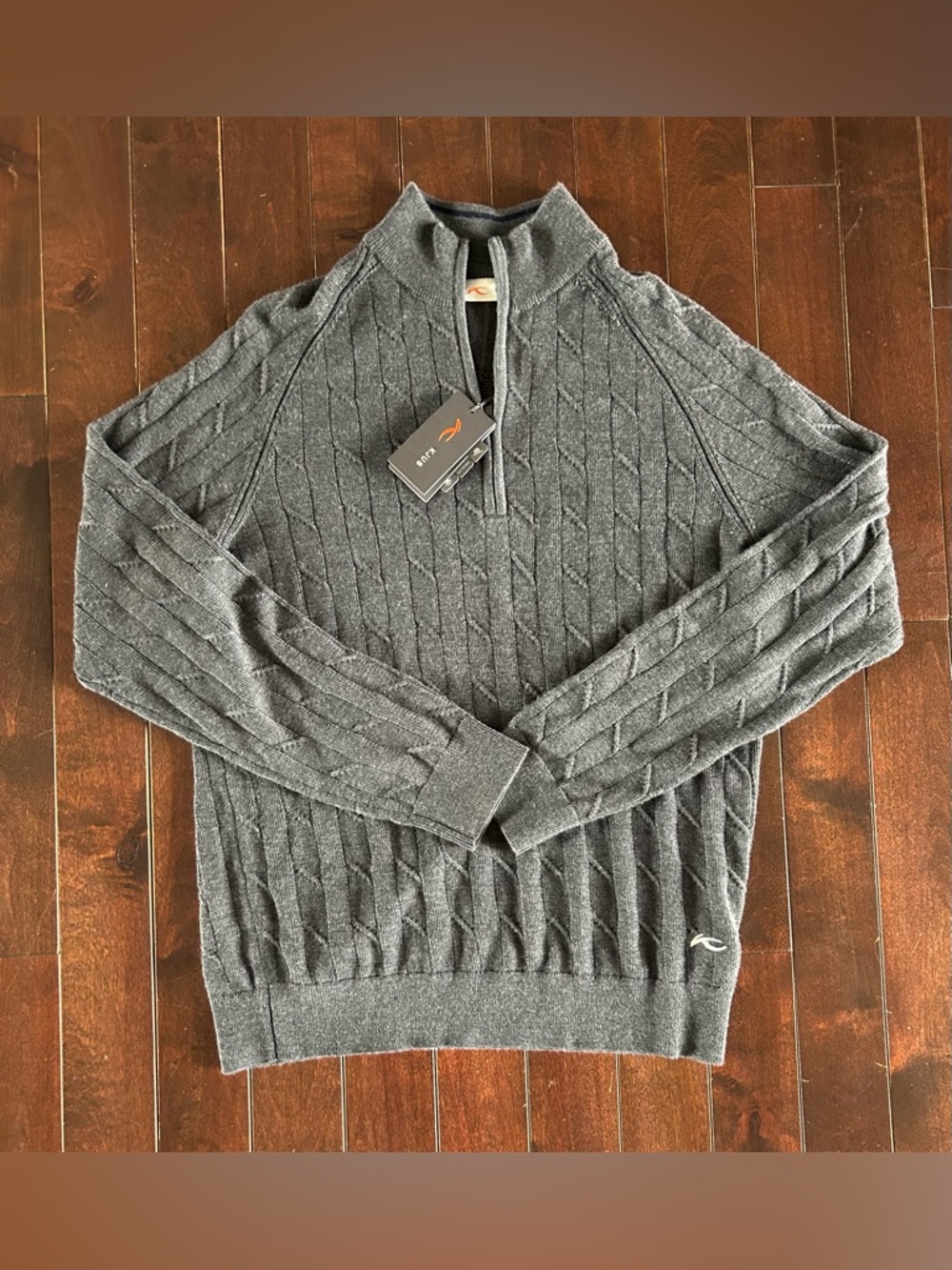 Men's KJUS Cashmere Blend Luxe Sweater 1/4 Zip Golf Steel Grey 54 XLarge NWT